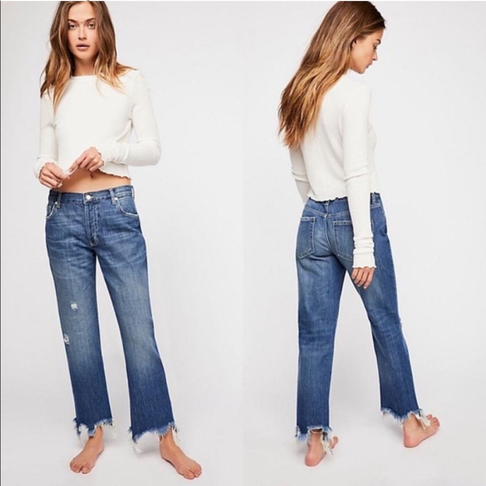 NWT Free People Maggie Mid-Rose jeans straight leg